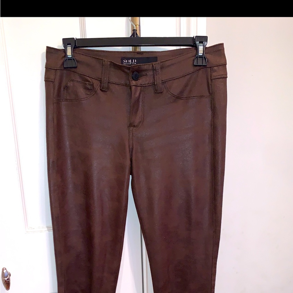 đź’•SOLD DESIGN LABđź’•BROWN COATED SKINNY JEANS. EXCELLENT CONDITION!! - Picture 3 of 10